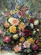 unknow artist Floral, beautiful classical still life of flowers.083 painting